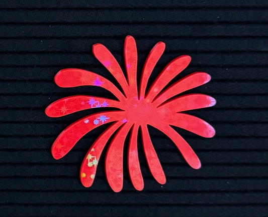 3D printed light reflecting fireworks for felt letter board