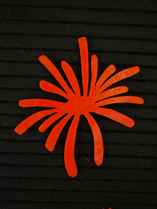 3D printed light reflecting fireworks for felt letter board