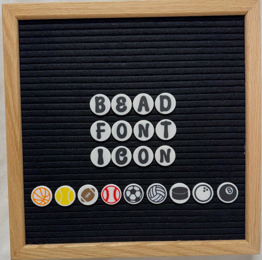 3D printed felt letter board accessories- BEAD FONT- SPORTS ICONS