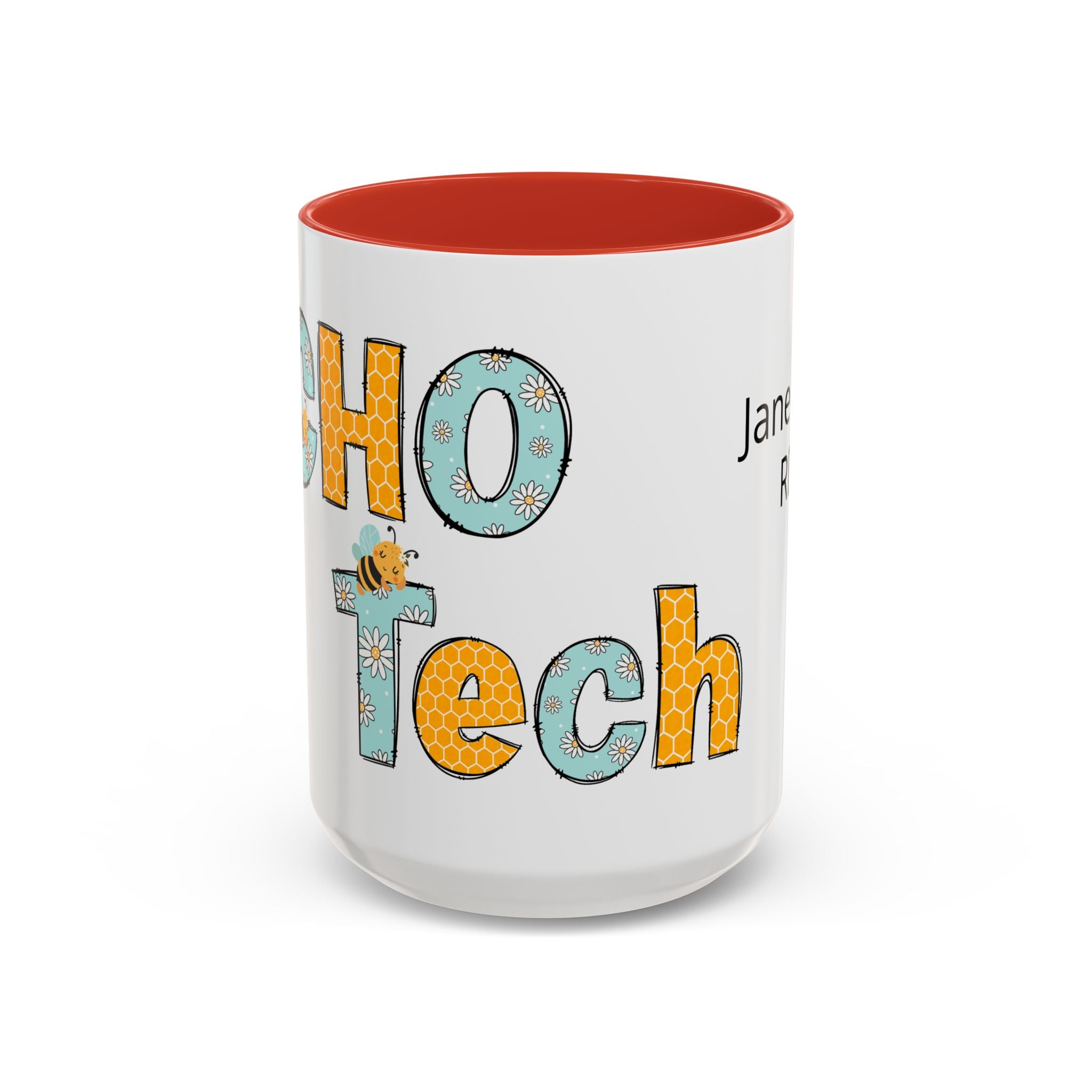 Personalized ECHO Tech Coffee Mug —  Floral Accent, Custom Name & Credential