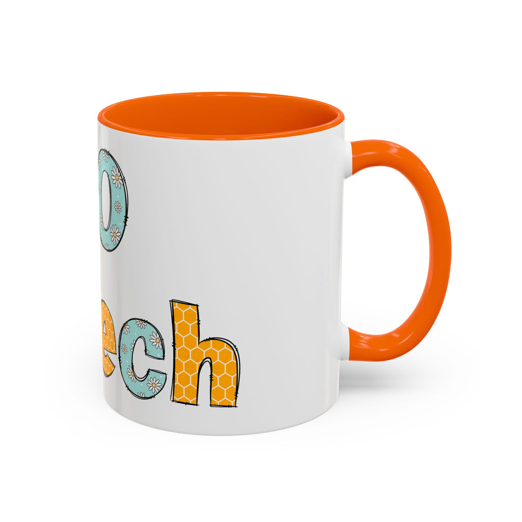 Bee Echo Tech Coffee Mug — Cute 'Echo Tech' Floral & Honeycomb Accent Mug