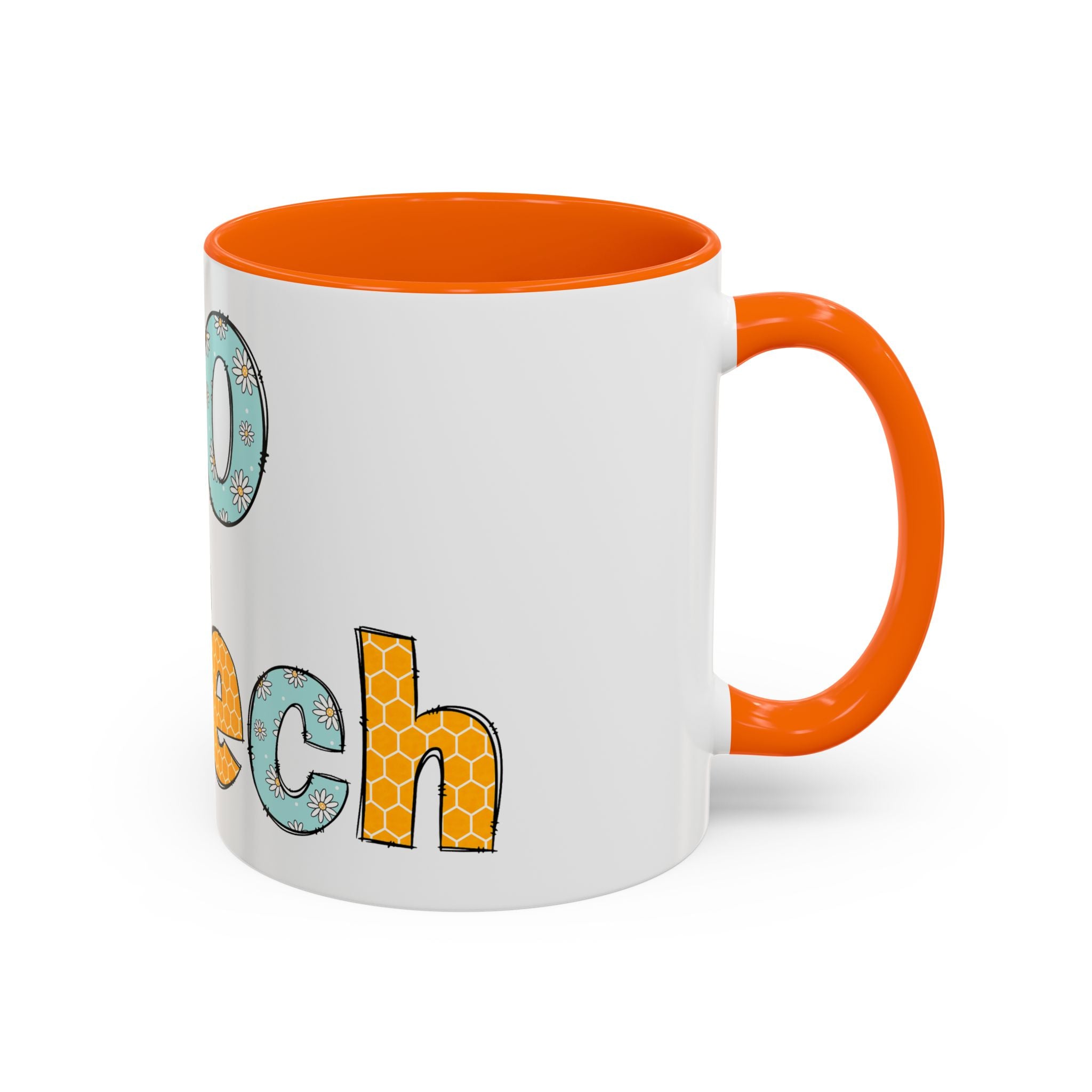 Bee Echo Tech Coffee Mug — Cute 'Echo Tech' Floral & Honeycomb Accent Mug