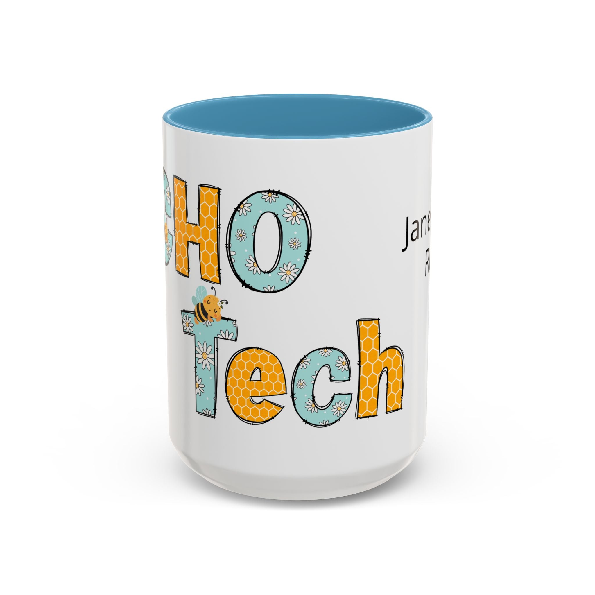 Personalized ECHO Tech Coffee Mug —  Floral Accent, Custom Name & Credential