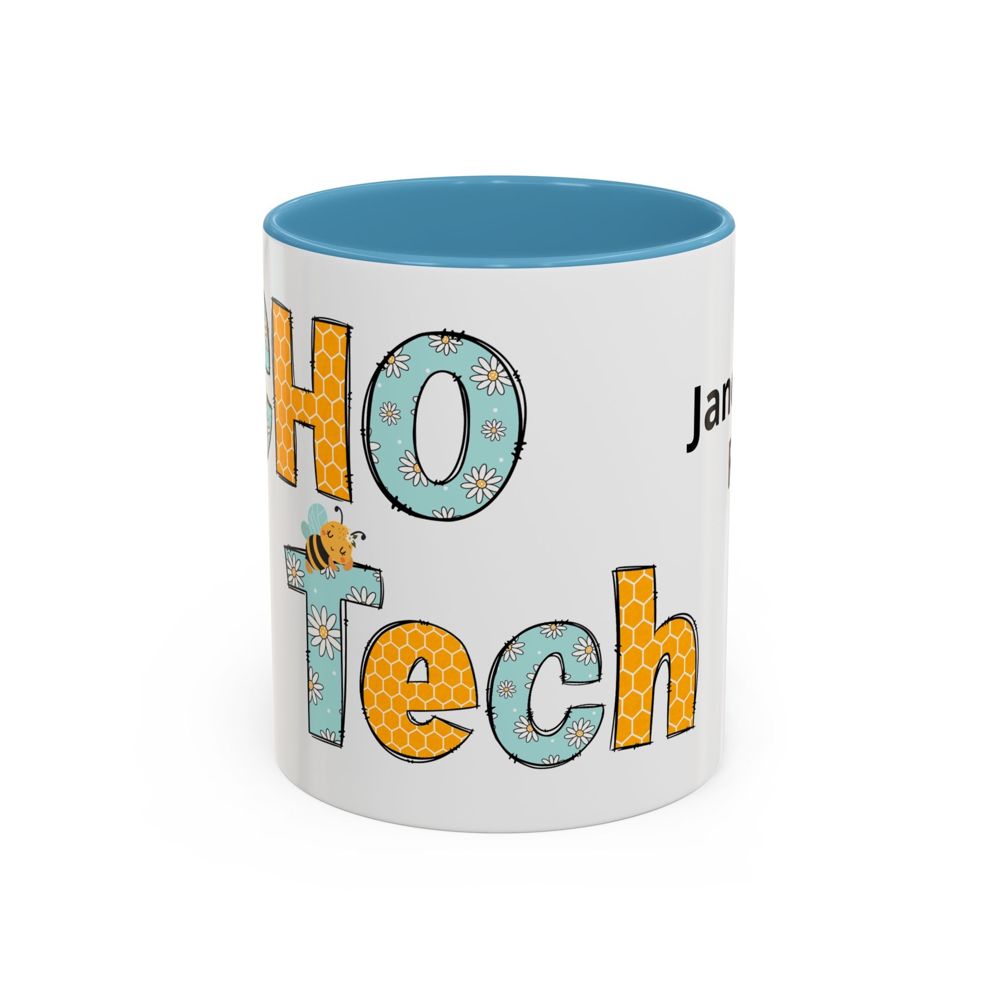 Personalized ECHO Tech Coffee Mug —  Floral Accent, Custom Name & Credential