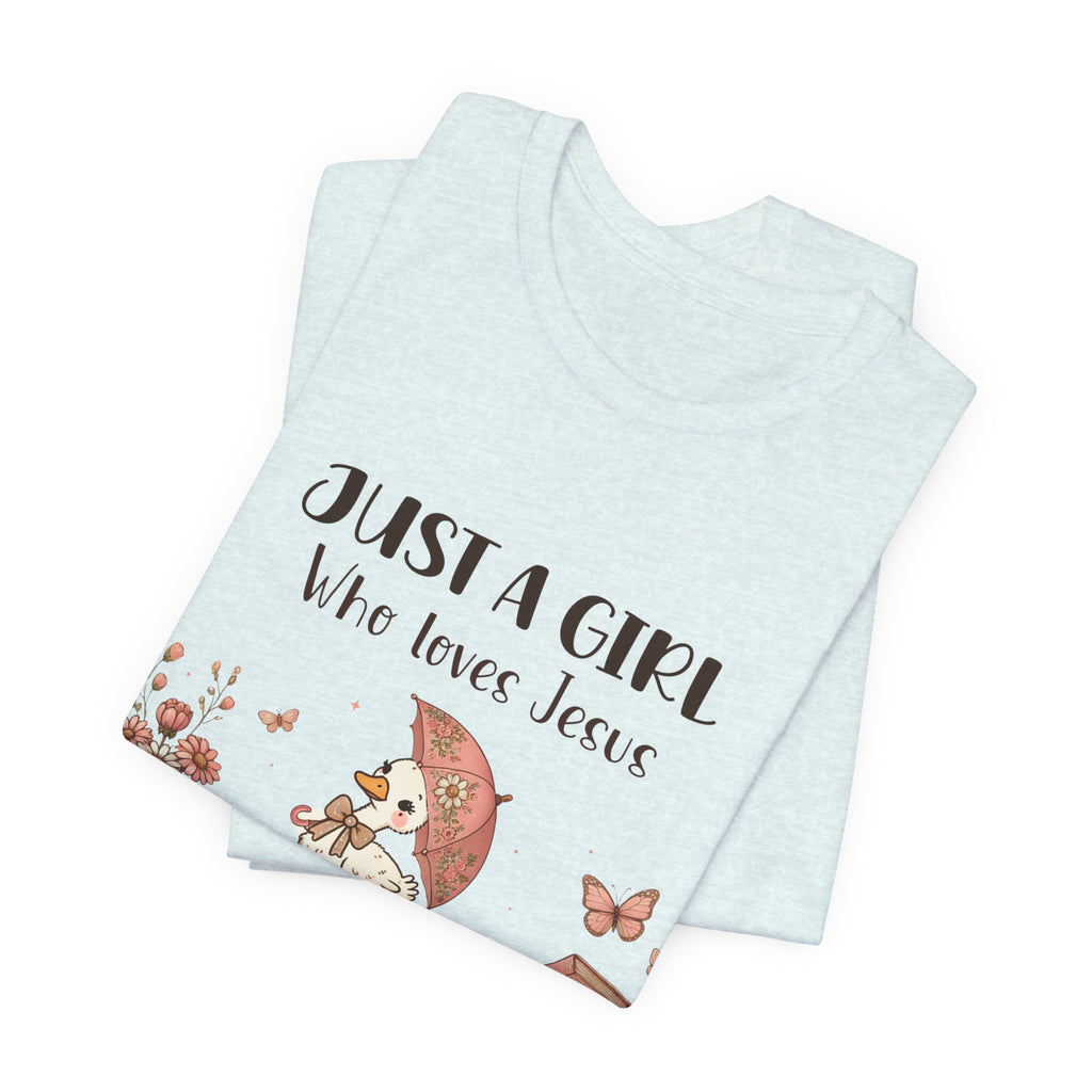 "Just a Girl Who Loves Jesus and Ultrasound" Cute Faith and Ultrasound Tech Tee