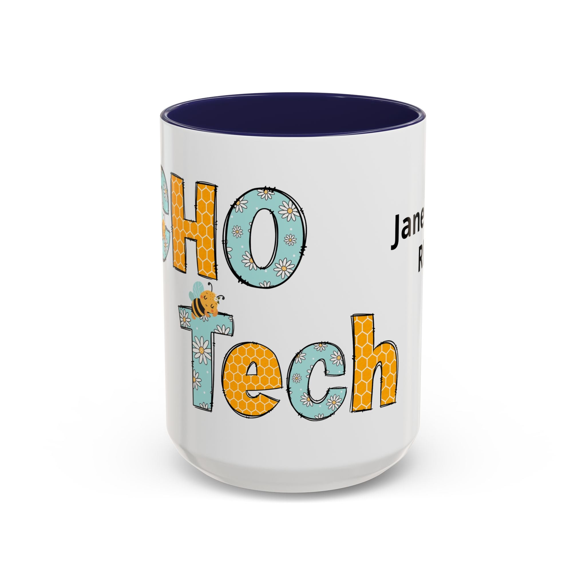 Personalized ECHO Tech Coffee Mug —  Floral Accent, Custom Name & Credential