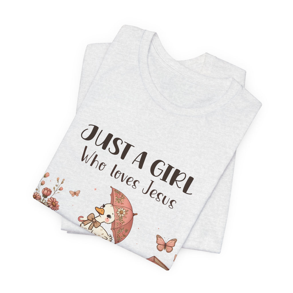 "Just a Girl Who Loves Jesus and Ultrasound" Cute Faith and Ultrasound Tech Tee