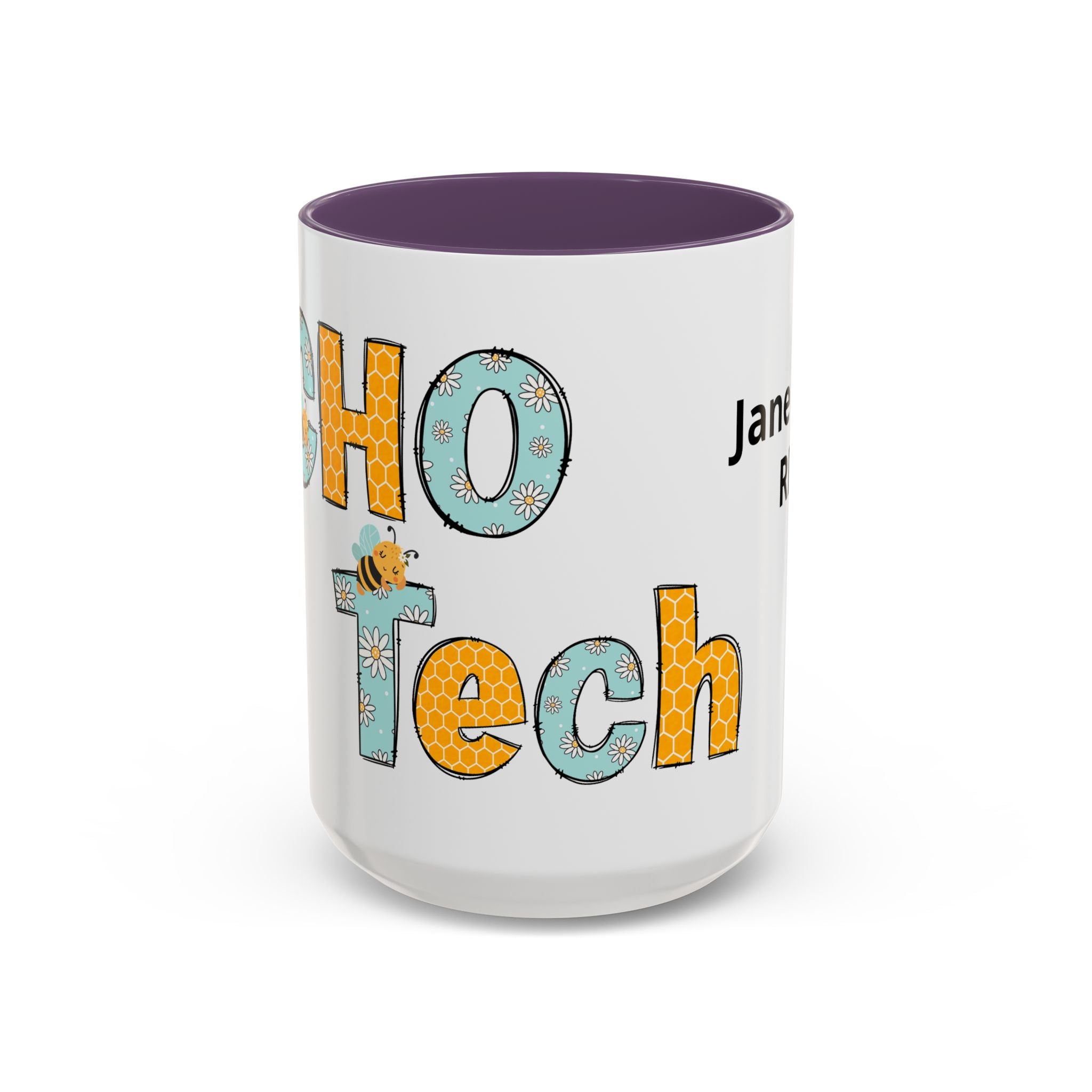 Personalized ECHO Tech Coffee Mug —  Floral Accent, Custom Name & Credential