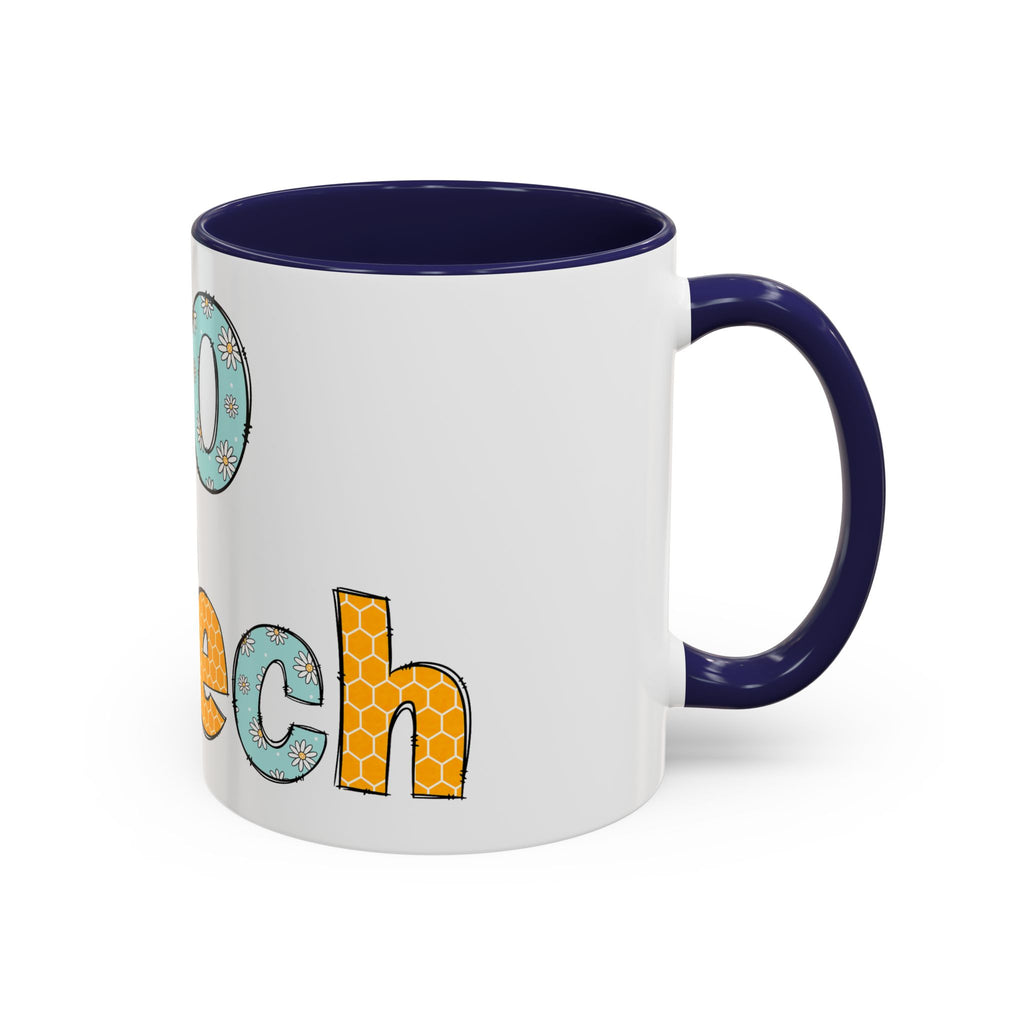 Bee Echo Tech Coffee Mug — Cute 'Echo Tech' Floral & Honeycomb Accent Mug
