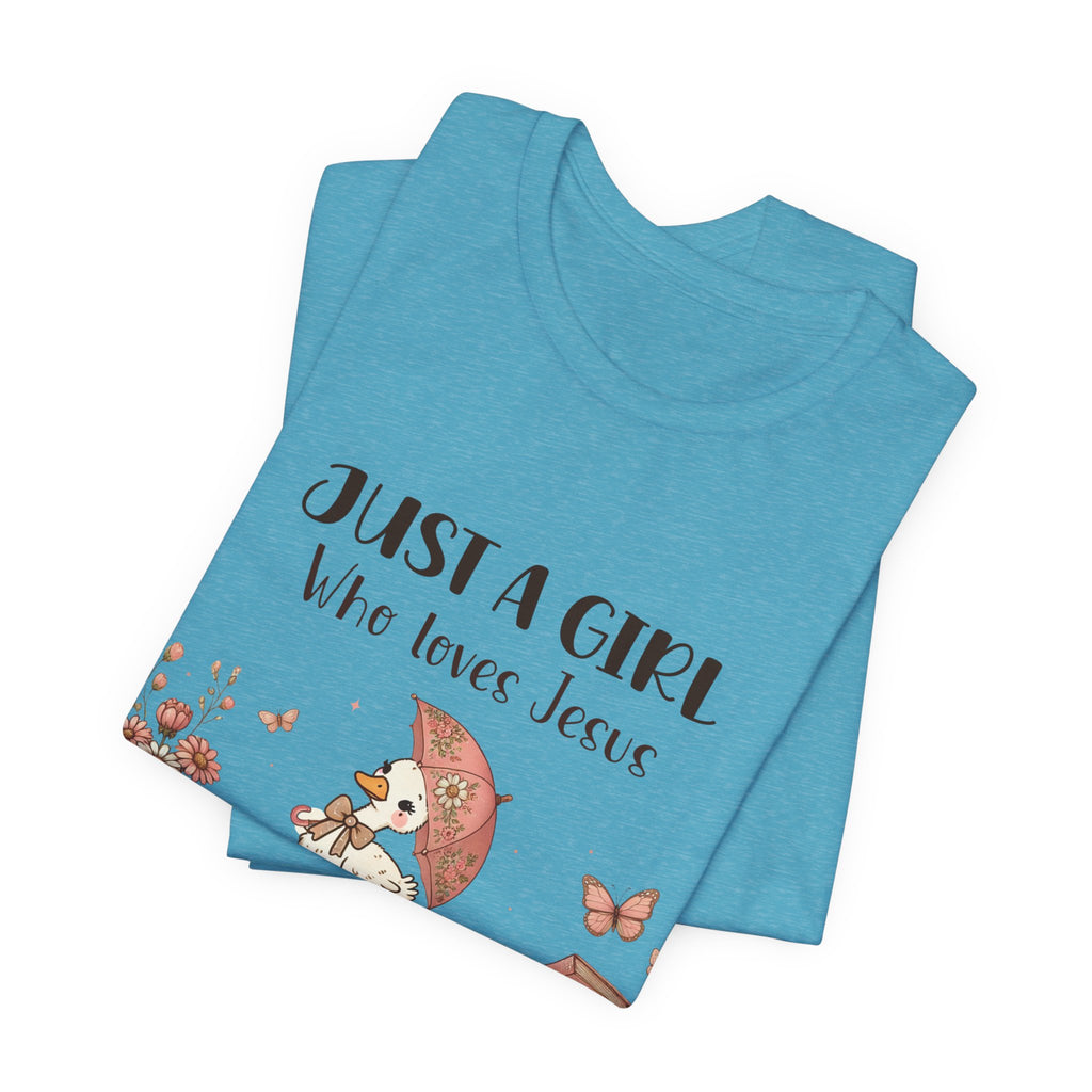 "Just a Girl Who Loves Jesus and Ultrasound" Cute Faith and Ultrasound Tech Tee