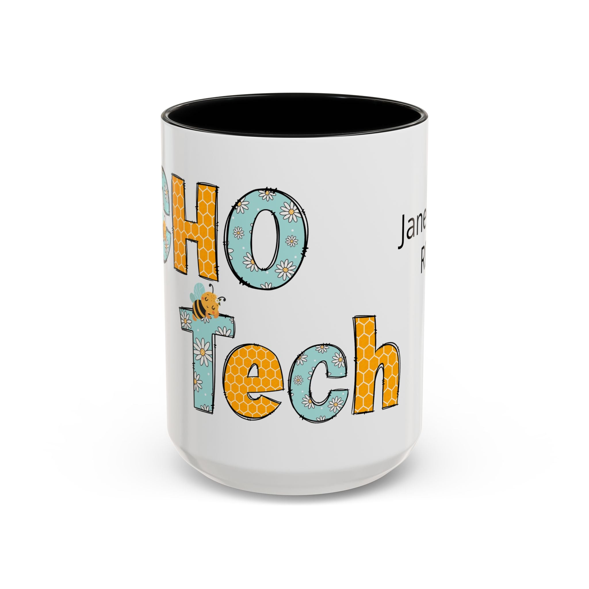 Personalized ECHO Tech Coffee Mug —  Floral Accent, Custom Name & Credential