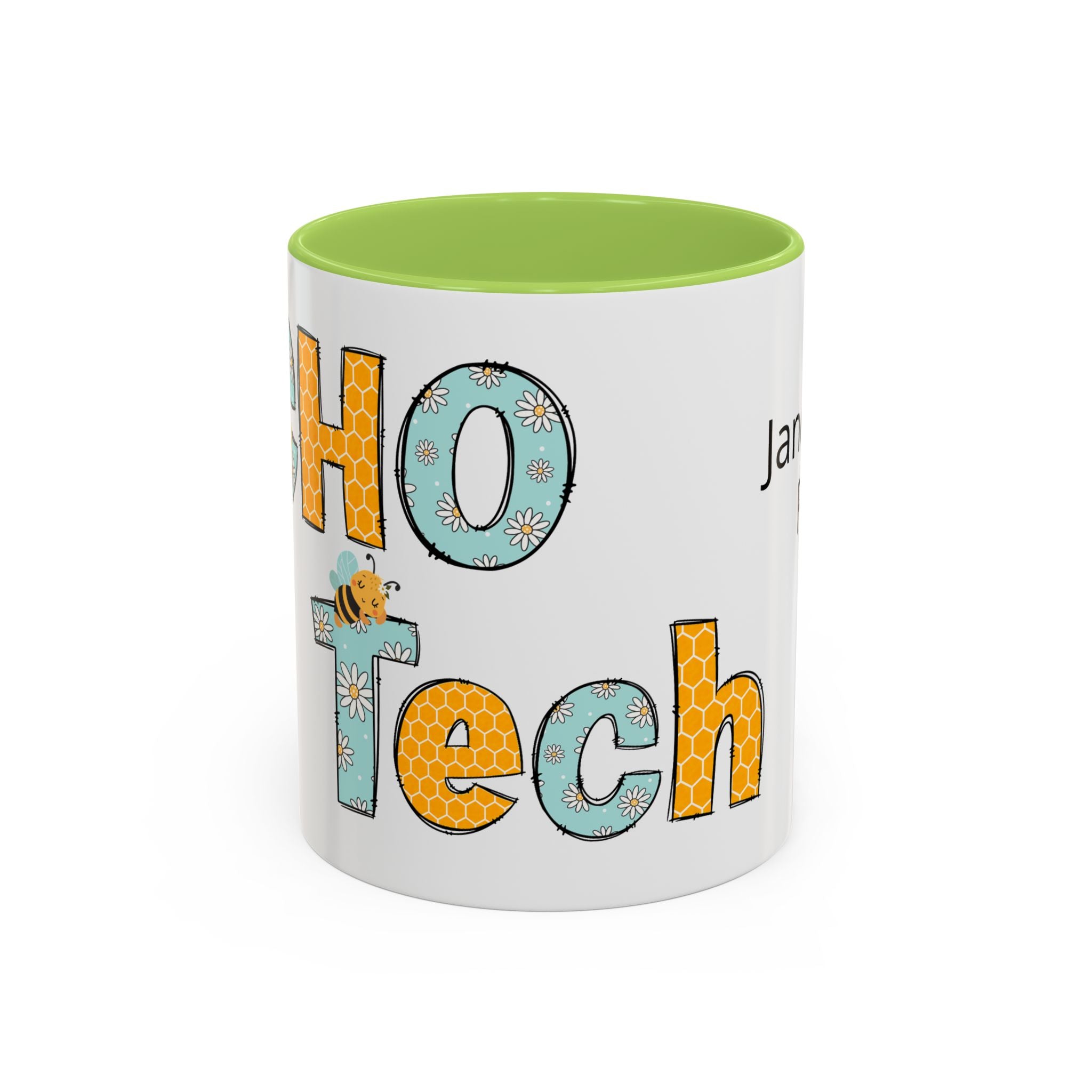 Personalized ECHO Tech Coffee Mug —  Floral Accent, Custom Name & Credential