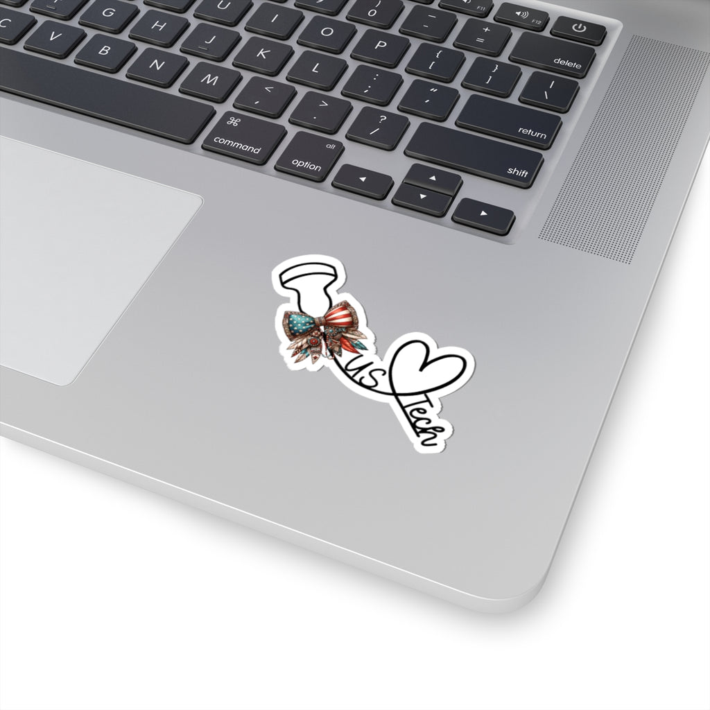 Rodeo Queen Ultrasound Tech Heart Sticker — Blue Ribbon Kiss-Cut Laptop Decal
