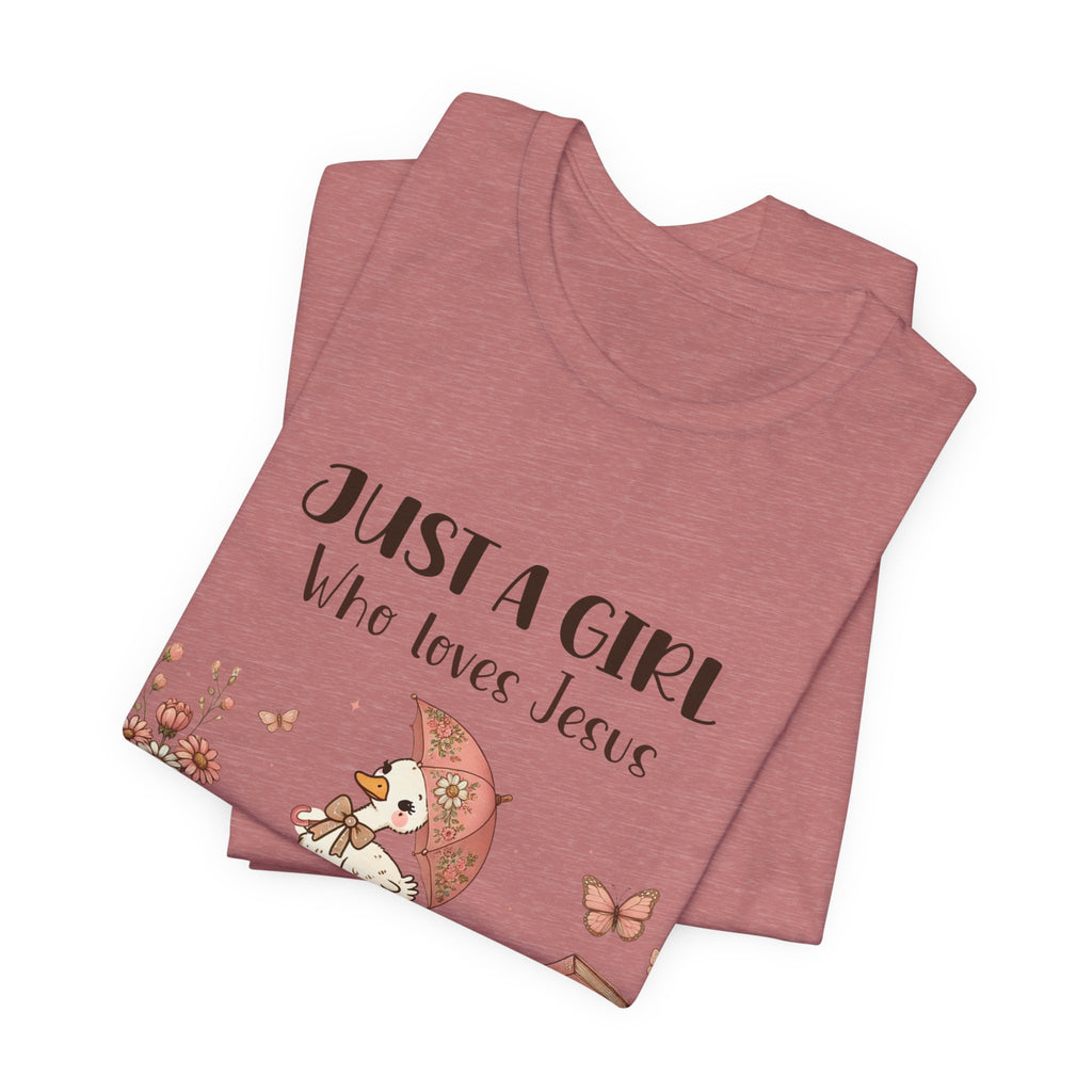 "Just a Girl Who Loves Jesus and Ultrasound" Cute Faith and Ultrasound Tech Tee