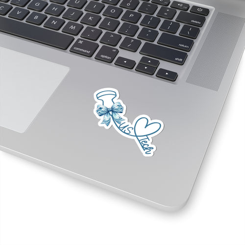 Beach Babe Ultrasound Tech Heart Sticker — Blue Ribbon Kiss-Cut Laptop Decal