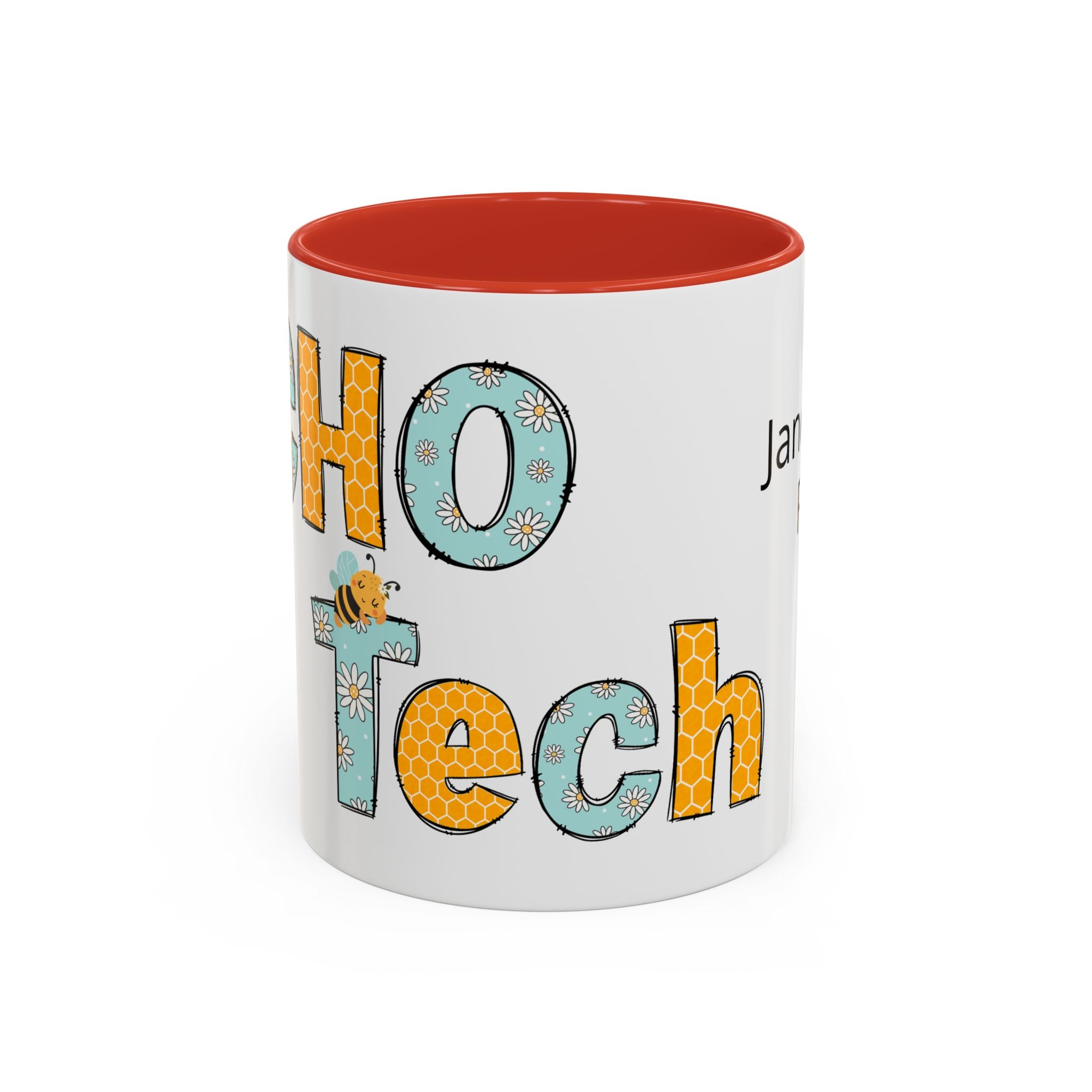 Personalized ECHO Tech Coffee Mug —  Floral Accent, Custom Name & Credential