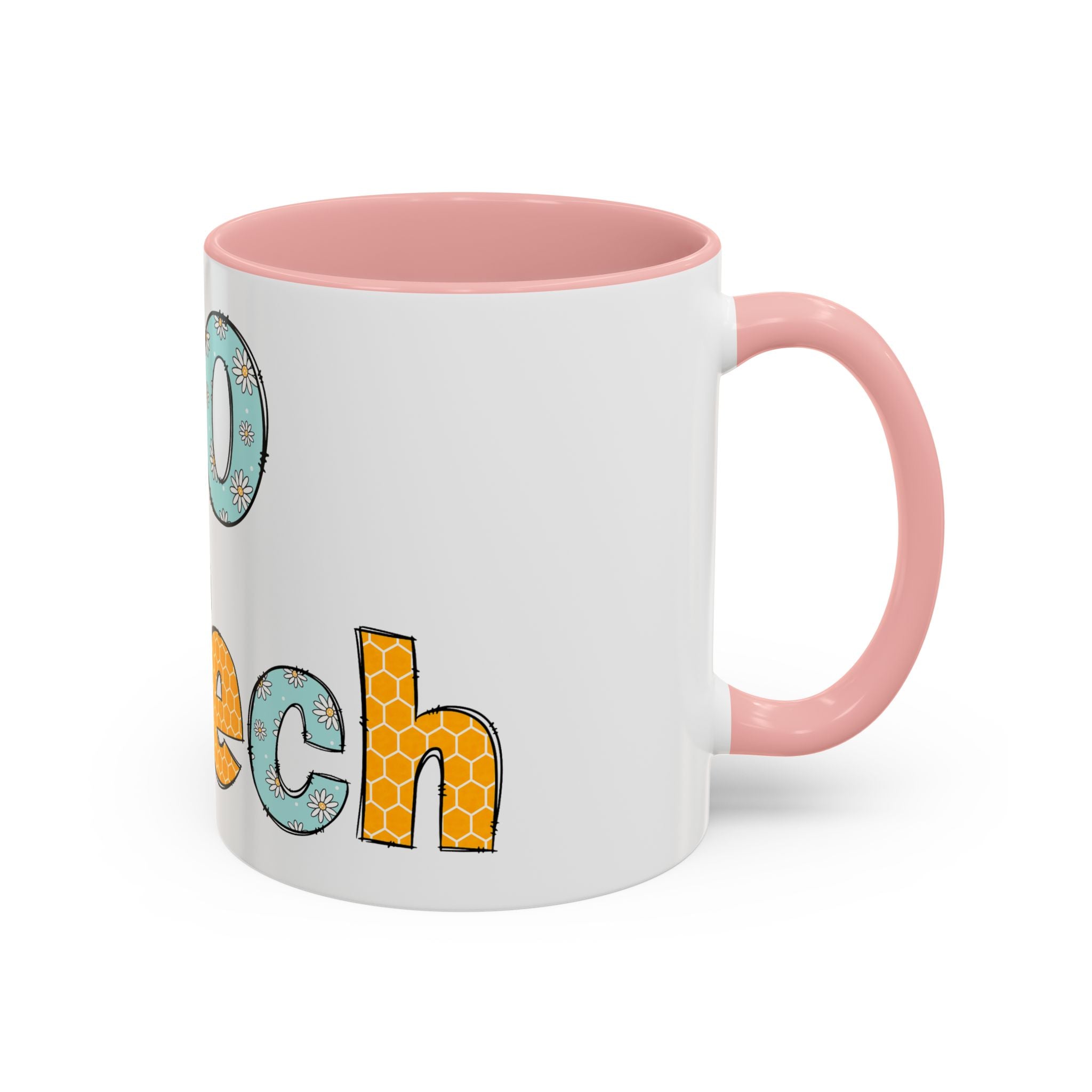Bee Echo Tech Coffee Mug — Cute 'Echo Tech' Floral & Honeycomb Accent Mug
