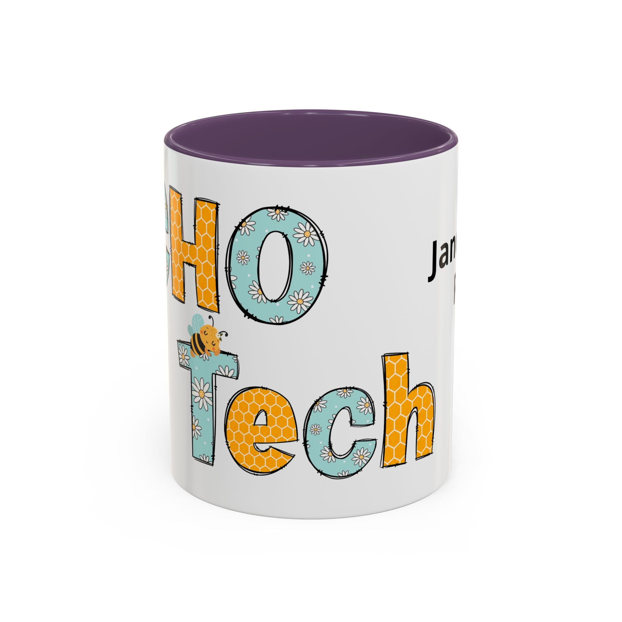 Personalized ECHO Tech Coffee Mug —  Floral Accent, Custom Name & Credential