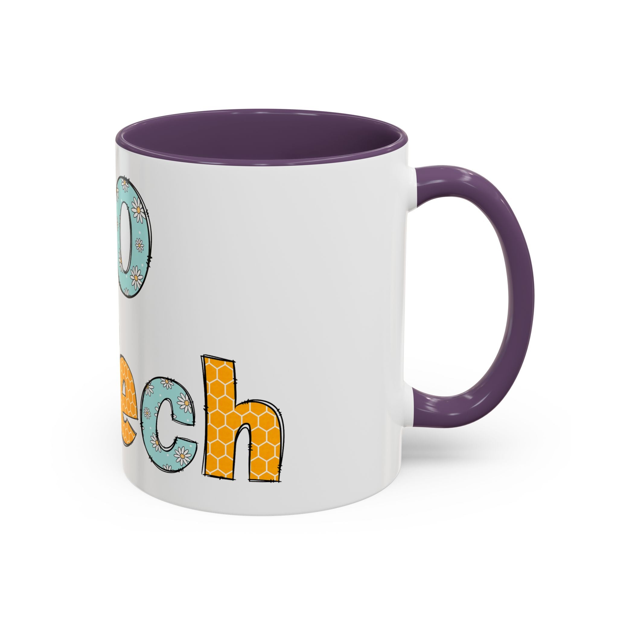 Bee Echo Tech Coffee Mug — Cute 'Echo Tech' Floral & Honeycomb Accent Mug