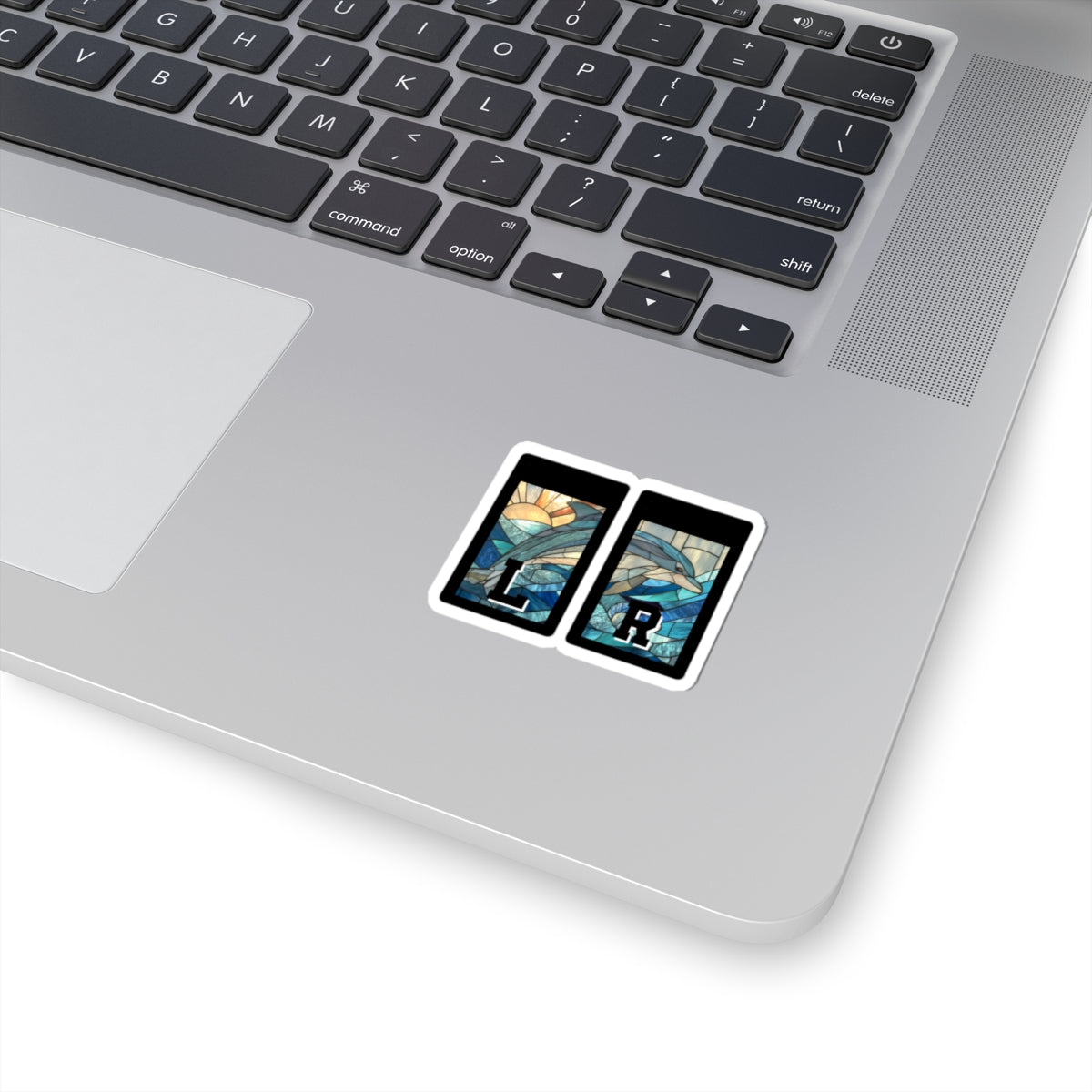 Stained Glass Dolphin X-ray Markers Sticker — Laptop Decals