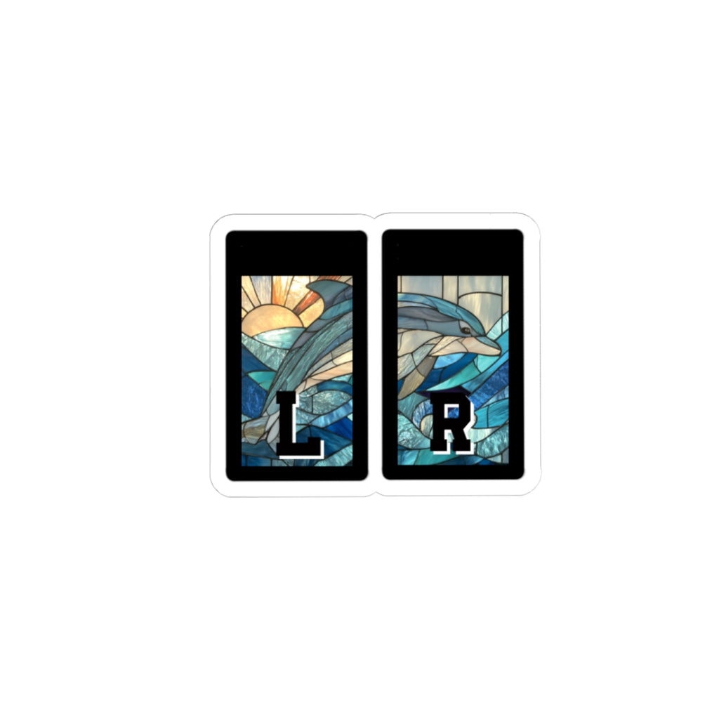 Stained Glass Dolphin X-ray Markers Sticker — Laptop Decals