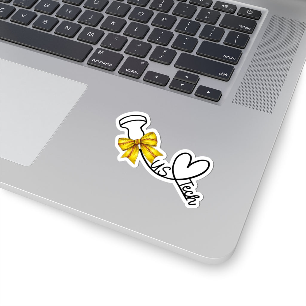 Softball Transducer Heart Sticker — Laptop Decal