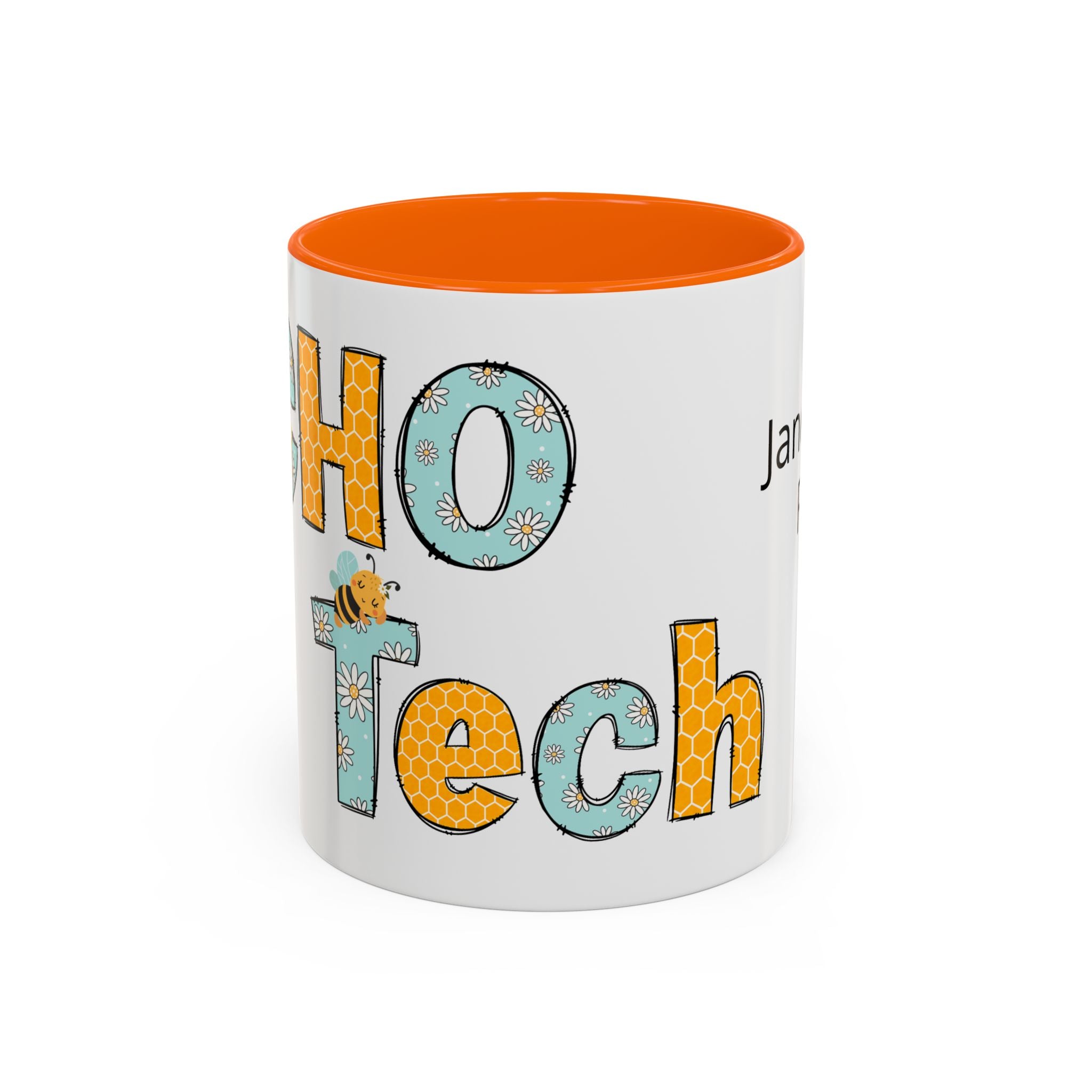 Personalized ECHO Tech Coffee Mug —  Floral Accent, Custom Name & Credential