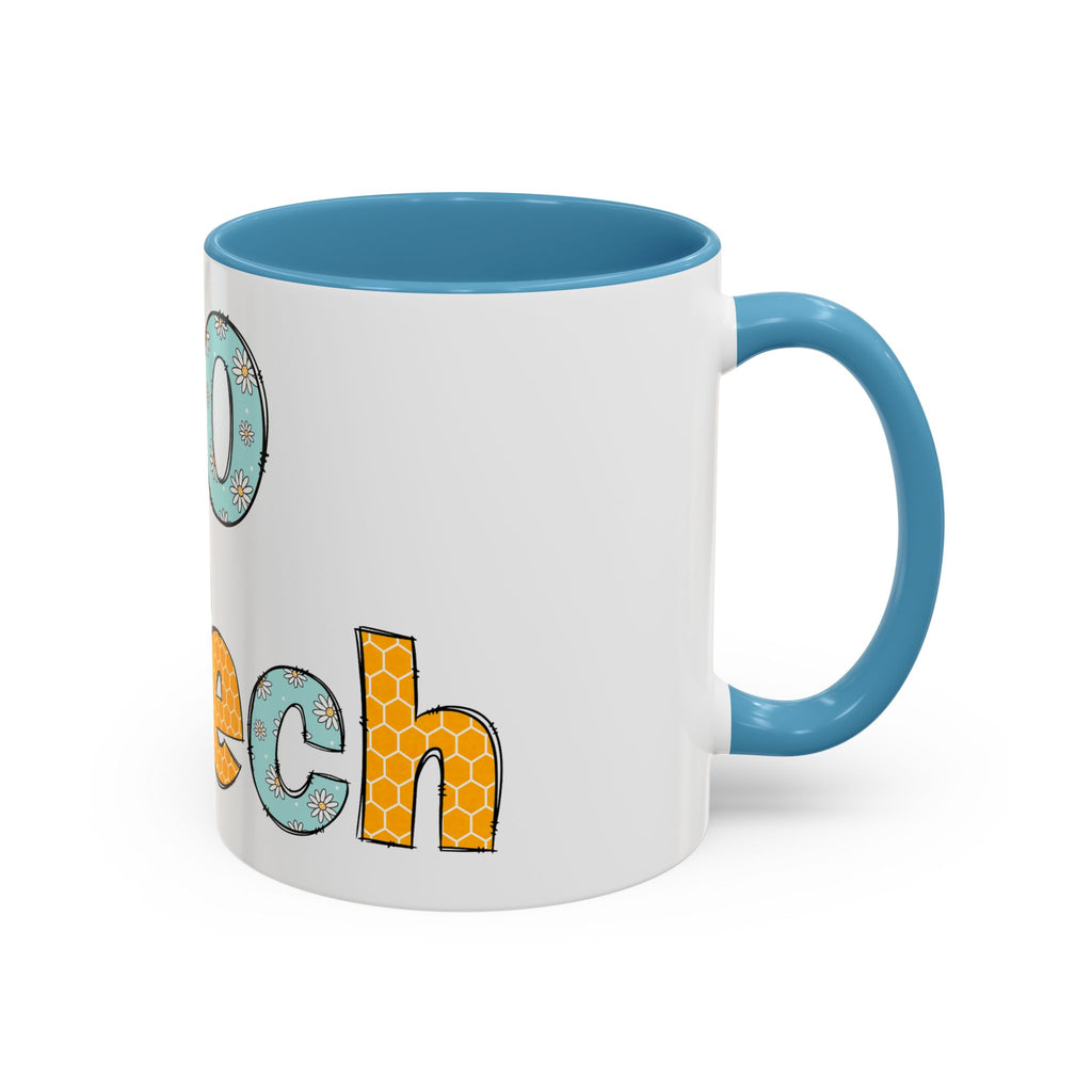 Bee Echo Tech Coffee Mug — Cute 'Echo Tech' Floral & Honeycomb Accent Mug