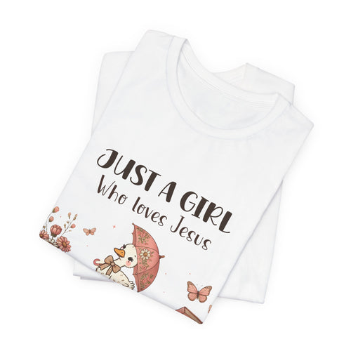 "Just a Girl Who Loves Jesus and Ultrasound" Cute Faith and Ultrasound Tech Tee