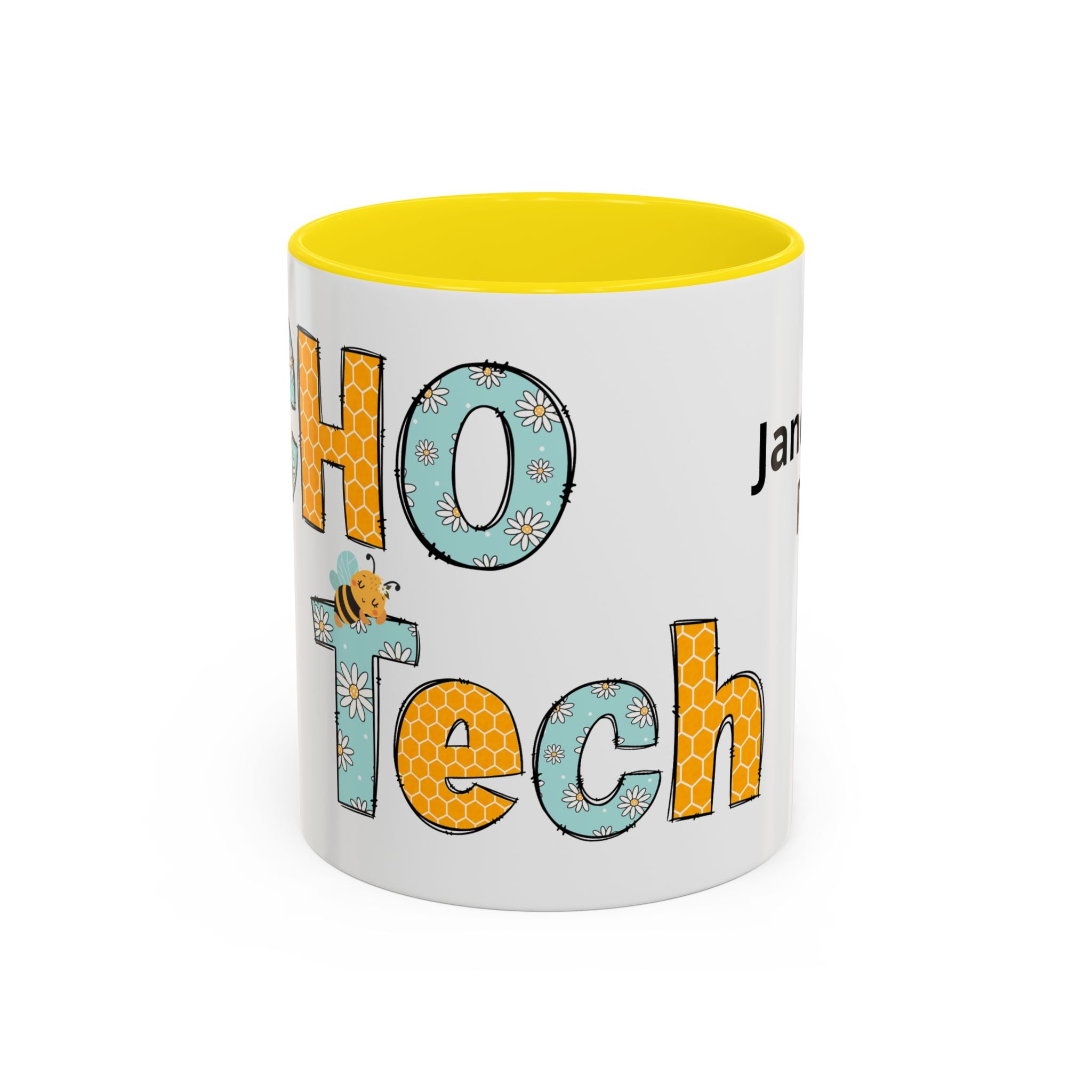 Personalized ECHO Tech Coffee Mug —  Floral Accent, Custom Name & Credential
