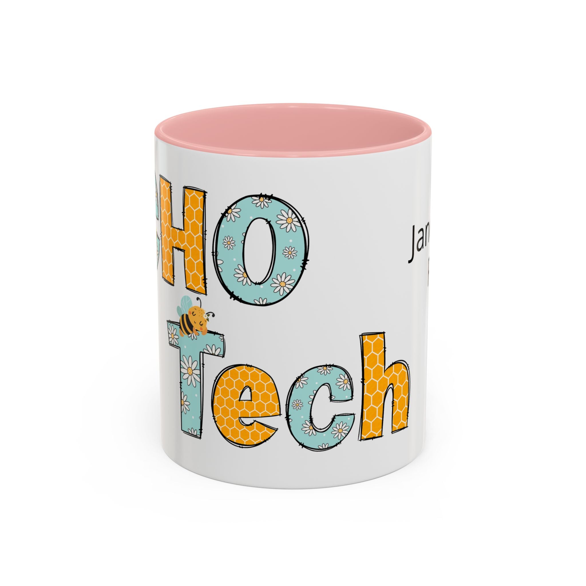 Personalized ECHO Tech Coffee Mug —  Floral Accent, Custom Name & Credential