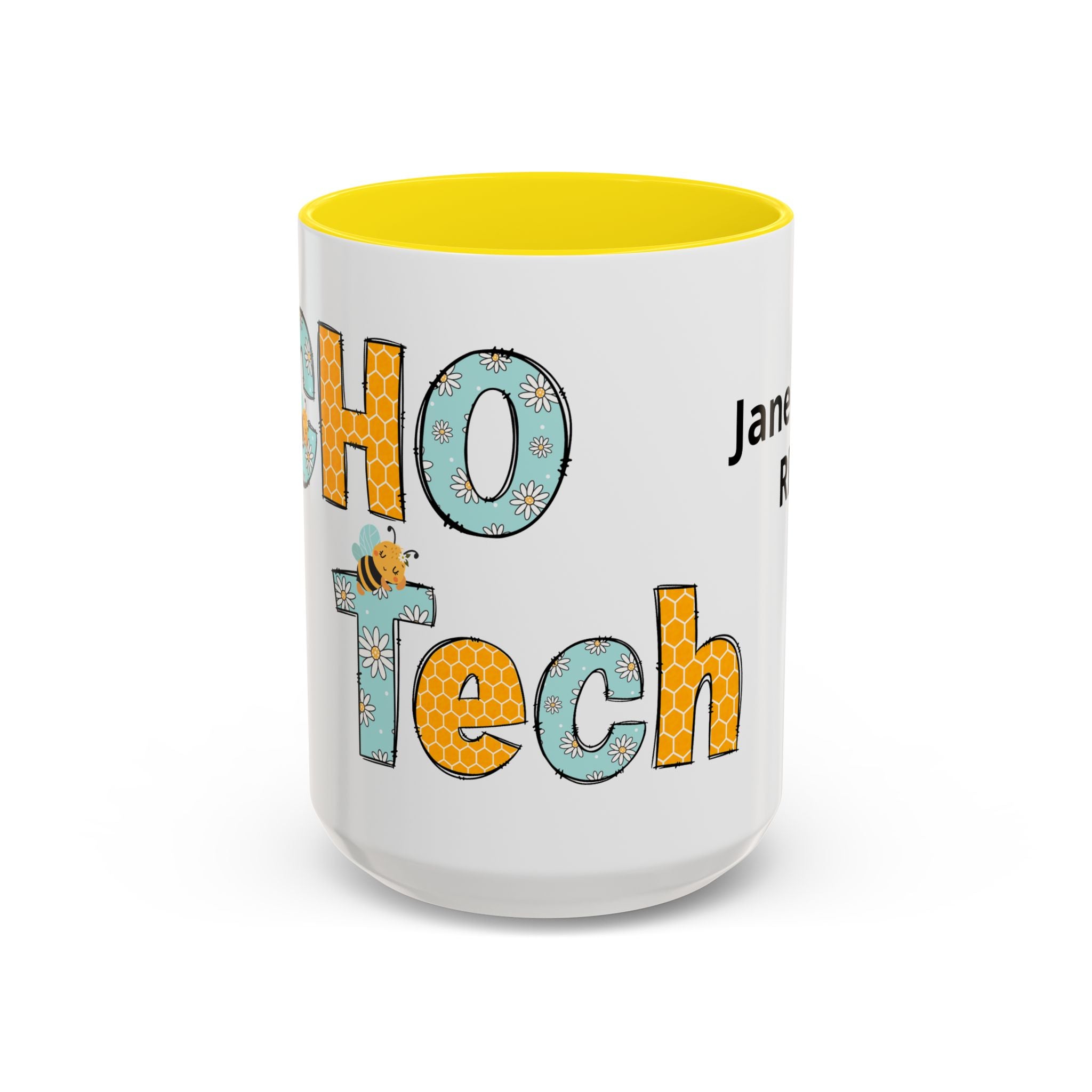 Personalized ECHO Tech Coffee Mug —  Floral Accent, Custom Name & Credential