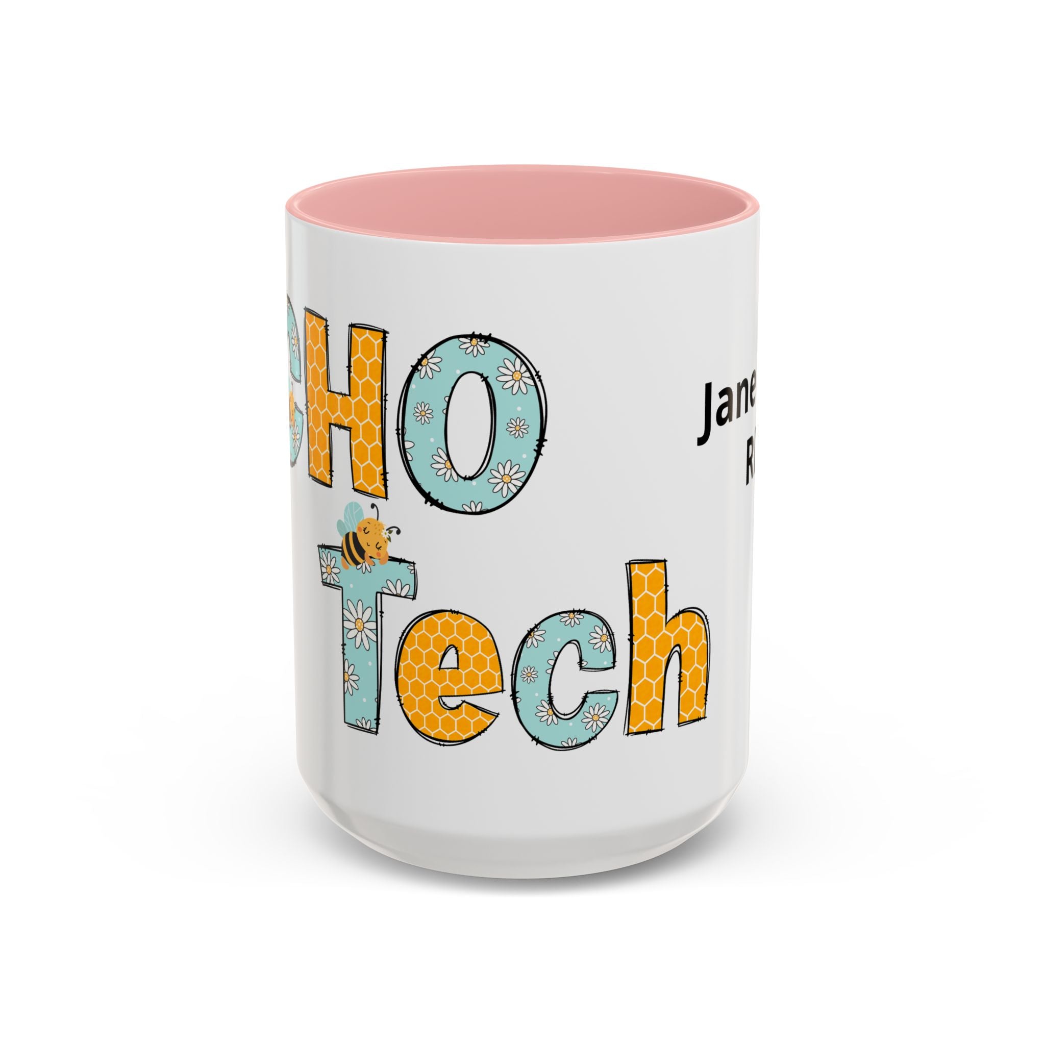 Personalized ECHO Tech Coffee Mug —  Floral Accent, Custom Name & Credential